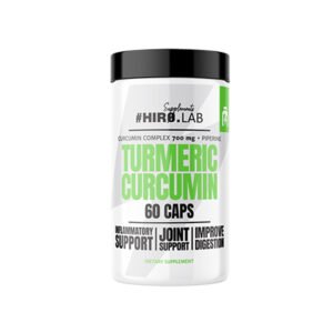 HIRO.LAB TURMERIC CURCUMIN – 700 mg + PIPERINAS | 60 kapsulių.