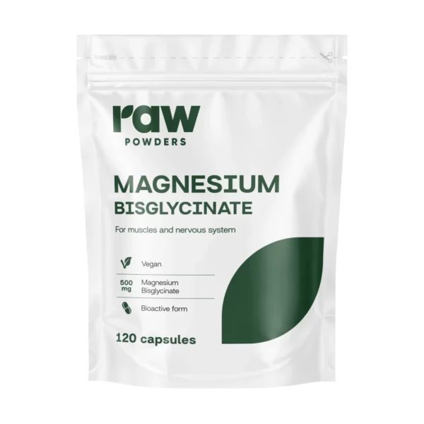 MAGNIS Raw Powders Magnio bisglicinatas 500 mg. 120 kaps.