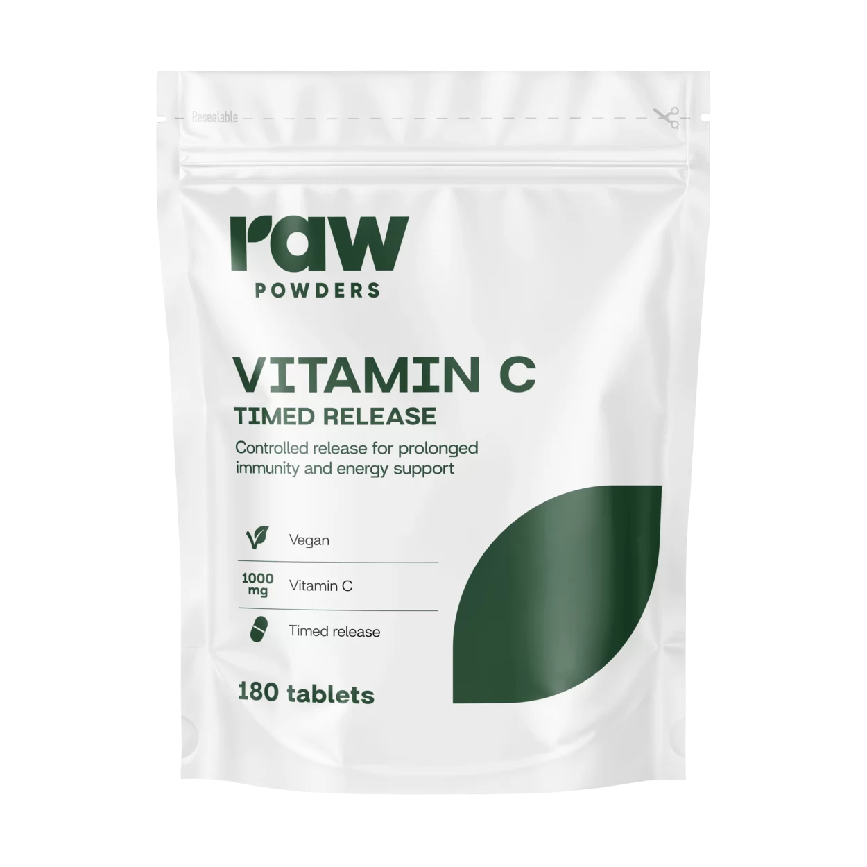 Raw Powders Vitamin C (Time Release) 180 tab.