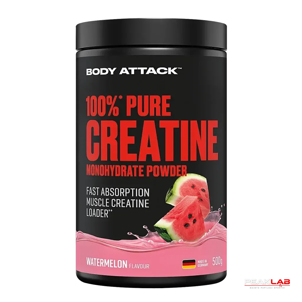 Body Attack 100% Pure Creatine ARBŪZO SKONIO