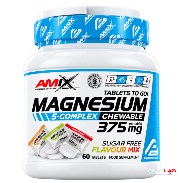 AMIX PERFORMANCE MAGNESIUM 5-COMPLEX KRAMTOMOS PASTILĖS 60 TAB.