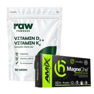 Raw Powders D3 + K2 ir Amix MagneChel MAGNIO BISGLICINATAS